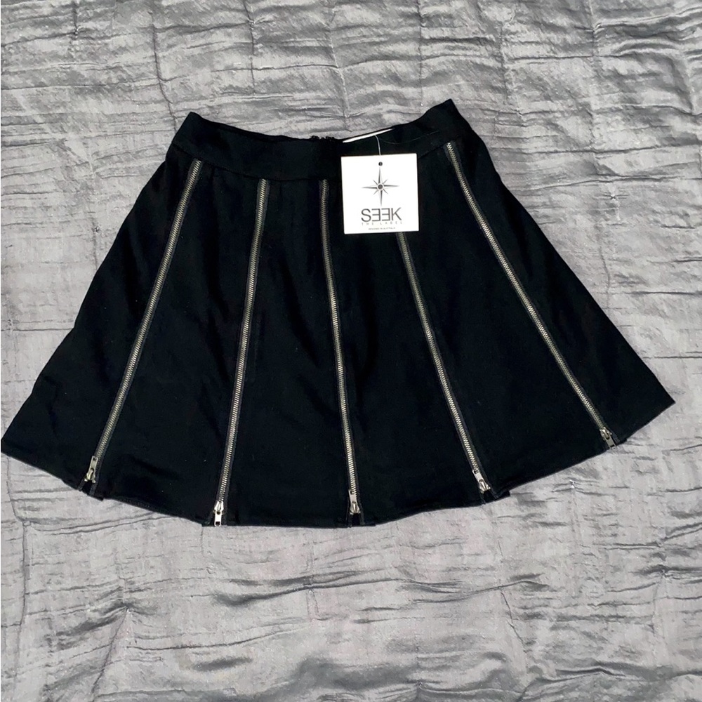 Sold at LF, SEEK The Label, black shirt with 5 silver zippers on the front. New!